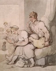 Sokken (pen og blæk, akvarel)