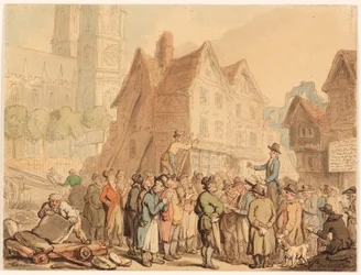 Nedrivning af gamle huse nord for Westminster Abbey