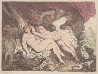 Diana og hendes nymfer spioneret af Satyrs, 1790-1799., 1790-1799.