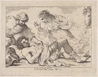 Erminia opdager den sårede Tancred fra Tasso, Jerusalem Liberated, ca. 1790., ca. 1790.