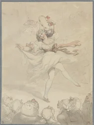 Kvindelig danser med en tamburin