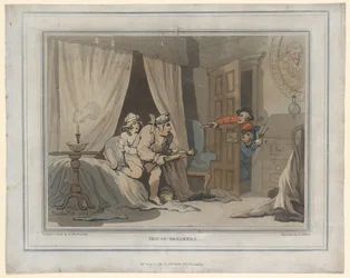 House Breakers, tryk lavet af Thomas Molten, 1791 (håndkoloreret gravering)