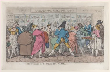 Musarderne i Rue du Coq i Paris Dawdlers i Rue Coq, ca. 1810., ca. 1810.