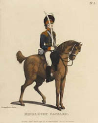 Middlesex kavaleri (farvet akvatint)
