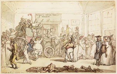 Napoleons træner bliver set af fashionable London, fra "An Historical Account of the Campaign in the Netherlands, in 1815", 1817