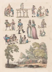 Tavle 5, Omrids af Figurer, Landskaber og Kvæg...til Brug for Lærere, Ju..., 18. Juni 1790.