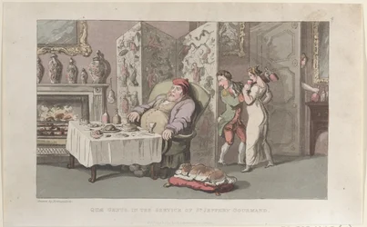 Quae Genus, i tjeneste for Sr. Jeffery Gourmand, fra The History of Johnny ..., 1. august 1821.