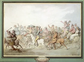 Retur fra Epsom Races, 1823 (pen, wc og blyant på papir)