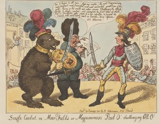 Tvekamp i Moorfields eller storsindede Paul O! - der udfordrer alle O! (fra: Caricature, bd. 4)