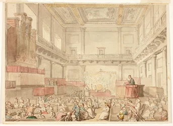 Studie for Royal Chapel, Whitehall, fra Microcosm of London