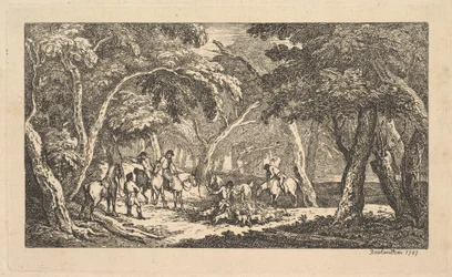 Døden - Rævejagt - En landskabsscene, 1787.