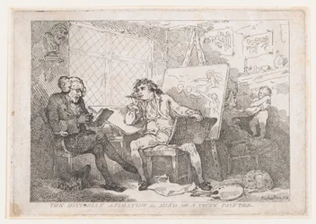 Historikeren animerer en ung malers sind, 1784., 1784.