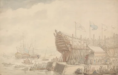 Søsætningen af H.M.S. »Hibernia« i 1804