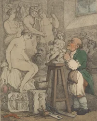 Billedhuggeren [Forberedelser til Akademiet, Gamle Joseph Nollekens og hans Venus], ca. 1800., ca. 1800