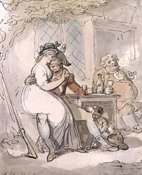 Soldatens afgang (pen & blæk, akvarel)