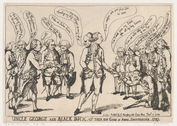 Onkel George og Black Dick ved deres nye spil sømandsfjerbold, 11. januar..., 11. januar 1787.