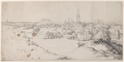 Udsigt over Norwich fra St. James Hill, 1799., 1799.
