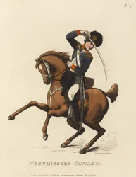 Westminster kavaleri, ca. 1799 (farvet akvatint)