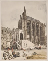Malerisk arkitektur i Paris, Gent, Antwerpen, Rouen: La. Sainte Chapelle, Paris