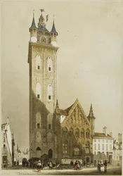 Malerisk arkitektur i Paris, Gent, Antwerpen, Touen osv.