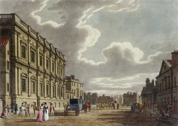Whitehall, Westminster i London (farvet akvatint)