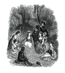 Scene fra introduktionen til The Decameron af Giovanni Boccaccio, 1833.