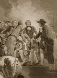 The Landing of William 3rd at Torbay, indgraveret af George Noble, illustration fra David Humes 