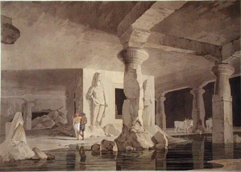 En del af Elephantas tempel, plade VIII fra 