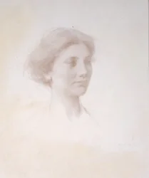 Head of a Girl, ca. 1909 (sølvspids på hvidt forberedt matbræt)