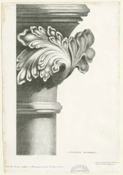 Interiør af Lichfield Cathedral - Udskåret løv: litografi og [? 19. århundrede] (tryk)