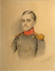 Portræt af en officer af Rehbinder-familien Nikolai Rehbinder, 1845