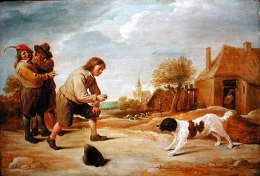 A Game of Catch (olie på panel)