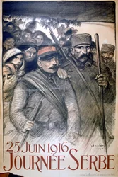 25. juni 1916 - Serbiens dag, fransk plakat fra første verdenskrig, 1916