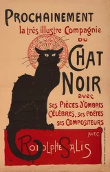 Snart det meget berømte Compagnie du Chat Noir med Rodolphe Salis (2. version). Frankrig, 1896, Imp. Charles Verneau, Paris