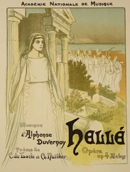 Gengivelse af en plakat, der reklamerer for operaen 