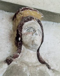 Thrakisk grav af Sveshtari, detalje af en statue af kvinde i Atlas, 3. århundrede f.Kr. (stenskulptur)