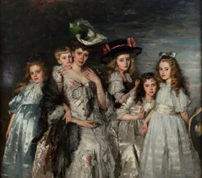 Portræt af Aleida Gijsberta Maria van Ogtrop-Hanlo 1871-1944 og hendes fem børn, 1906