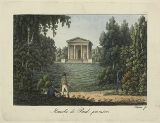 The Temple of Paul I or the Mausoleum of Paul I in the Park of Pavlovsk, 1810s. dani