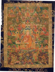 Tredje Panchen Lama Losan Penden Yeshe (gouache på stof)
