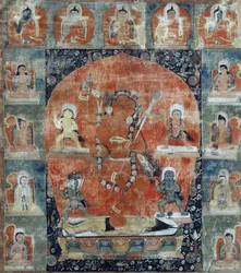 Tibetansk kultur: Samvara Mandala (Detalje). Thangka