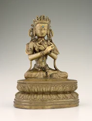 Vajradhara Buddha (kobberlegering og ædelstene)