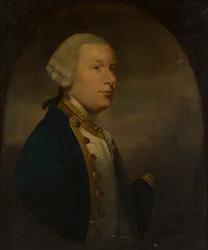 Halv-længde portræt af admiral Robert Duff af Fetteresso (olie på lærred)