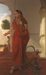 En kvinde ved domstolen i Faizabad, Indien