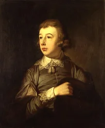 Portræt af en dreng, der siges at være William Pitt, The Younger (1759-1806) (olie på bord)