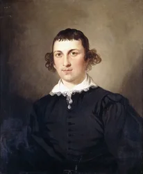 Portræt af en herre, sandsynligvis hr. Lyte, i sort Van Dyck-kostume, 1769