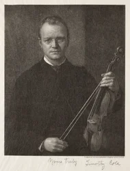 Gamle italienske mestre: Portræt af Timothy Cole Man med violin, 1892.