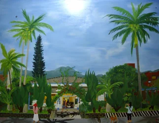 Dulan Cafe, Taitung sukkerfabrik, 2010, olie på lærred