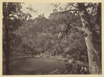 Udsigt over Apache Lake, Sierra Blanca Range, Arizona