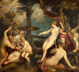 Diana og Callisto, af Titian (ca 1490-1576), olie på lærred
