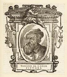 Portræt af Tizian, italiensk maler under renæssancen, født i Pieve di Cadore, omkring 1488-1576